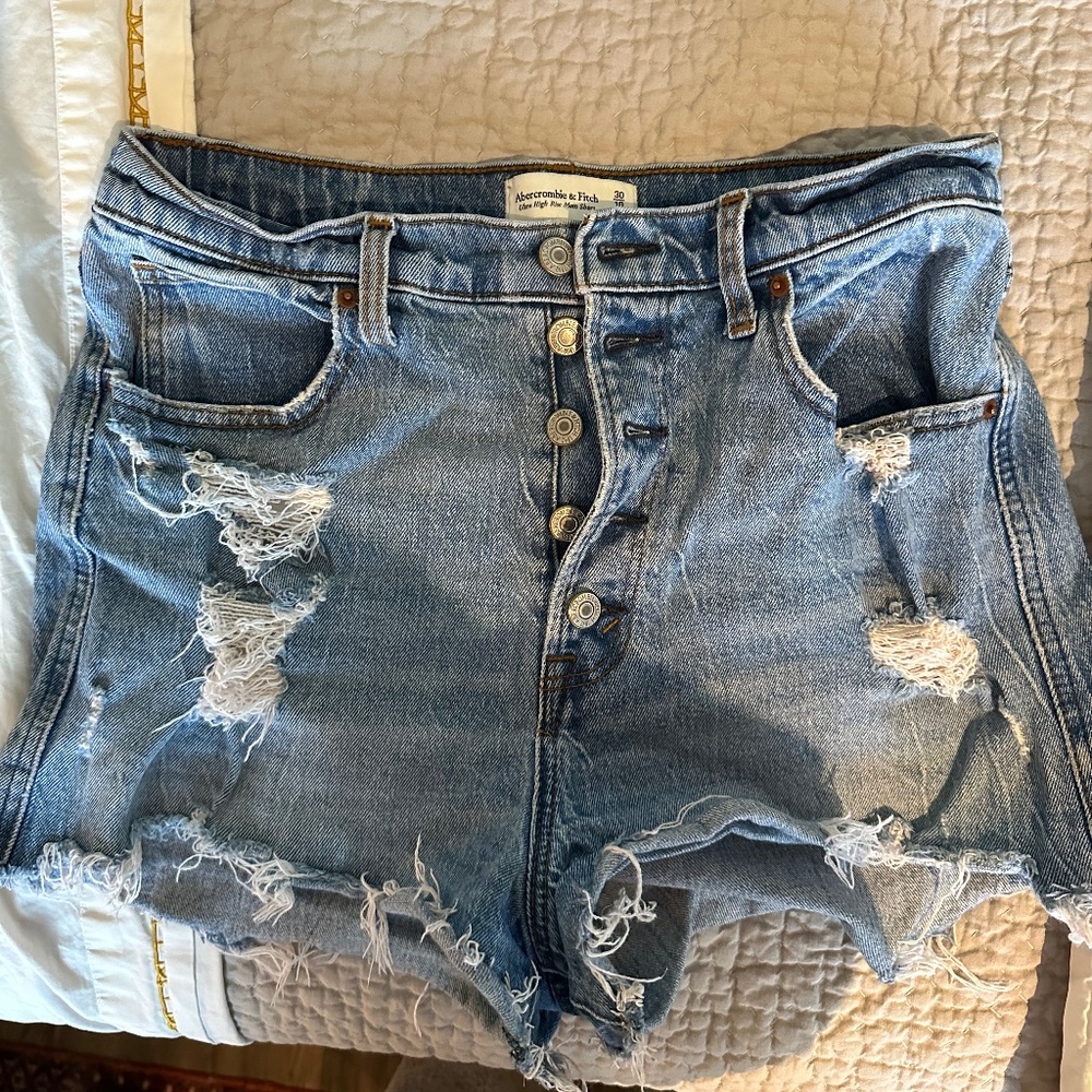 Abercrombie & Fitch Ultra High Rise Mom Jean Shorts